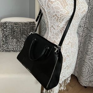 Black Leather Rebecca Minkoff Shoulder Bag with Handles
